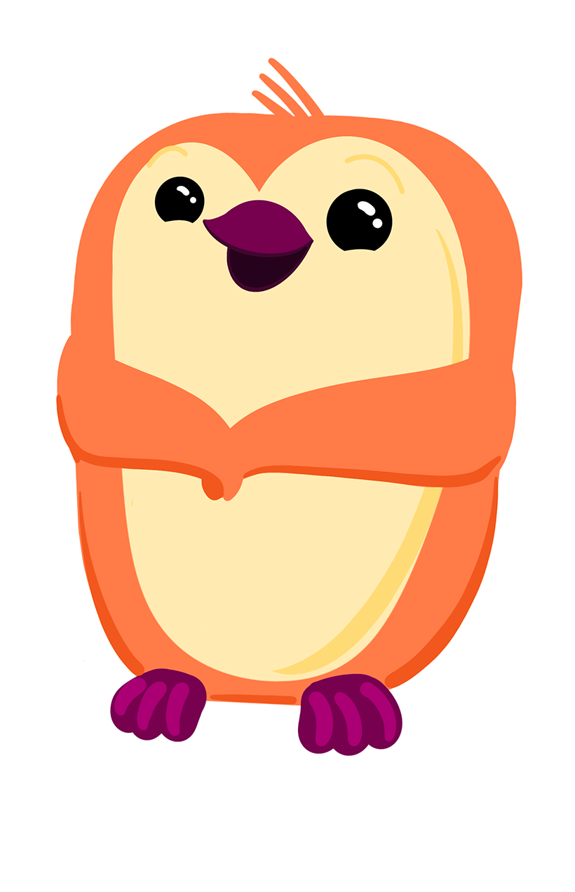 Orangefarbener Pinguin